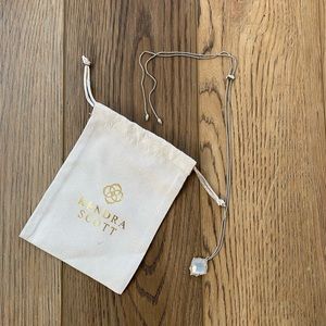 Kendra Scott | Kacey Silver Long Pendant Necklace in Ivory Pearl | NWOT
